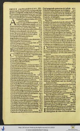 Index Alphabeticus