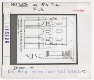Mettlach, Alter Turm, Schnitt