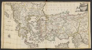 Seconde Feuille Du Theatre De La Guerre Entre Les Russes Et Les Turcs : contenant la Bulgarie la Macedonie la Thracie la Natolie ou petite Asie les Isles de Moree de Candie de Cypre et les autres Isles de l'Archipel avec le reste de la Mer noire et celle de Marmore