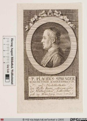 Bildnis Placidus (Taufname: Johann Philipp) Sprenger
