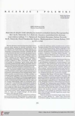 57: [Rezension von: Jan K. Ostrowski, Materiały do dziejów sztuki sakralnej na ziemiach wschodnich dawnej Rzeczypospolitej, Band 1, Kościoły i klasztory rzymskokatolickie dawnego województwa ruskiego]