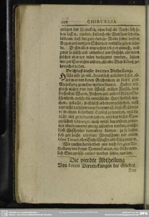 Die vierdte Abtheilung Von denen Verrenckungen der Glieder