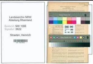 Entnazifizierung Heinrich Straeten , geb. 26.02.1881 (Landwirt)