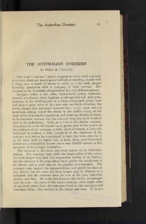 The Australian Overseer.