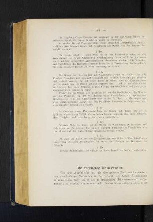 Die Verpflegung der Schwestern.