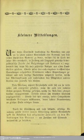 Kleinere Mitteilungen
