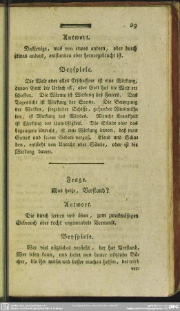 Frage. Was heißt, Verstand?