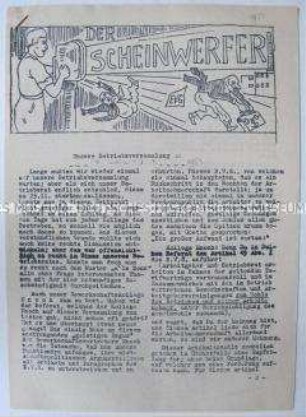 Hektografiertes Mitteilungsblatt der KPD Hamburg-Harburg