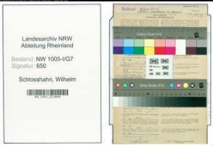Entnazifizierung Wilhelm Schlosshahn , geb. 03.08.1888 (Postbetr.Assistent)