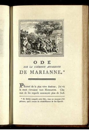 Ode Sur La Guérison Apparente De Marianne.