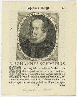 Bildnis des Iohannes Schmidius