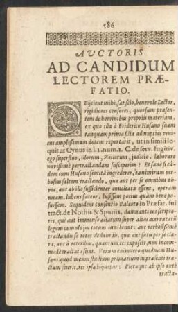 Auctoris Ad Candidum Lectorem Praefatio.