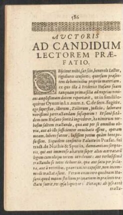 Auctoris Ad Candidum Lectorem Praefatio.