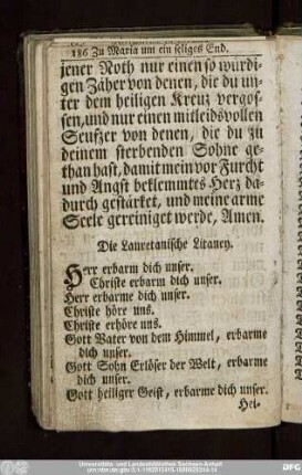 Die Lauretanische Litaney.