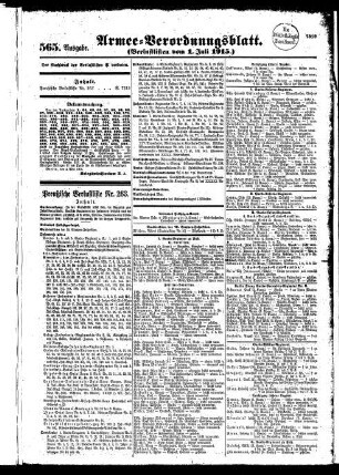 565. Ausgabe. Donnerstag, 1. Juli 1915