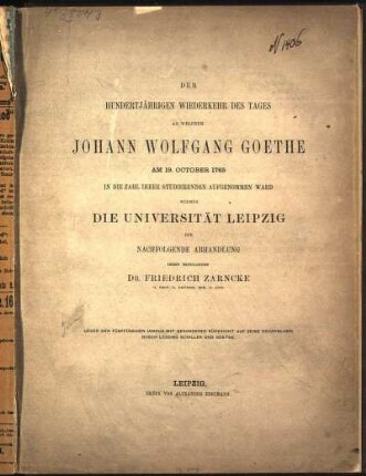 Ueber den fünffüssigen Iambus : mit besonderer Rücksicht auf seine Behandlung durch Lessing, Schiller und Goethe
