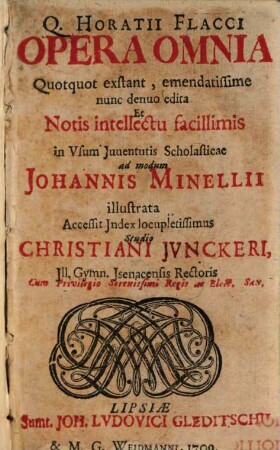 Q. Horatii Flacci Opera Omnia : Quotquot exstant