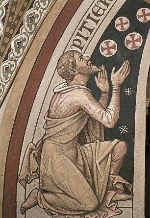 Ostwand: Christus mit Kelch und Hostie