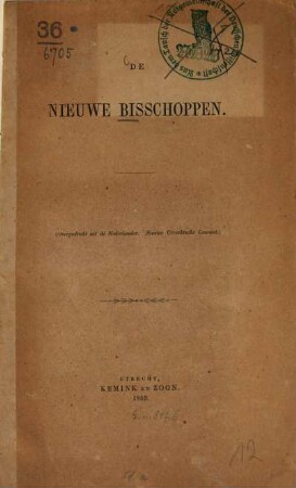 De Nieuwe Bisschoppen : 