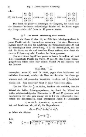 § 5. Die zweite Krümmung oder Torsion.