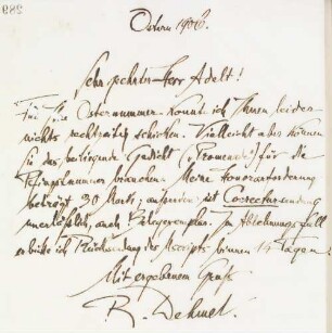 Brief an Leonhard Adelt