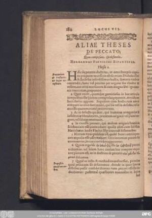 Aliae Theses De Peccato; Quas composuit & defendit Hermannus Foenilius Bipontinus.