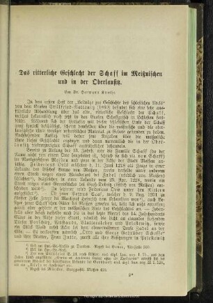 Das ritterliche Geschlecht der Schaff im Meißnischen und in der Oberlausitz