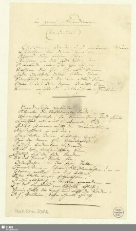 308h: An zwei Freundinnen - Mus.Schu.308h : [Gedicht]