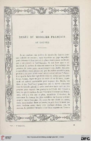 3. Pér. 25.1901: Le musée du mobilier français au Louvre