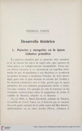 Primera Parte - Desarrollo histórico