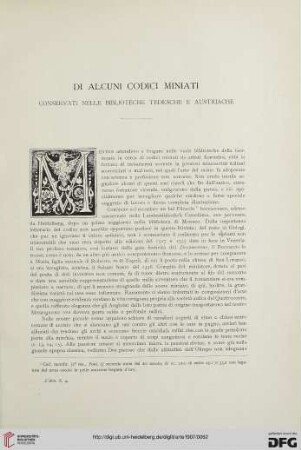 10: Di alcuni codici miniati conservati nelle biblioteche tedesche e austriache