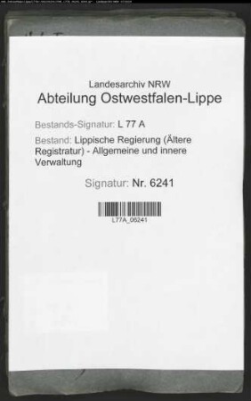 Hundesteuer, Bd. 1