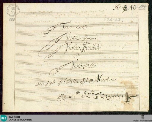 Sonatas - Mus. Hs. 855 : vl (2), vlc; C