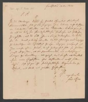 Empfehlungsschreiben für Julius Griebel : 18.11.1834