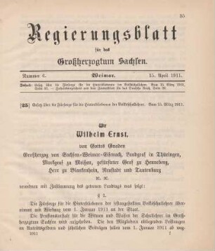 Nr. 25: Gesetz über die Fürsorge für die Hinterbliebenen der Volksschullehrer
