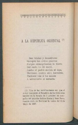 A la República Oriental
