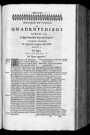 Liber IV. De Quadrupedibus Digitatis Oviparis