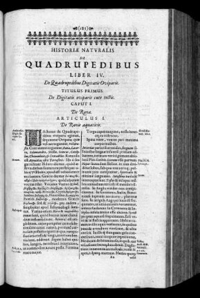Liber IV. De Quadrupedibus Digitatis Oviparis