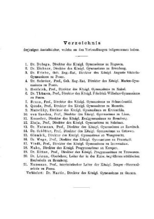 Verzeichnis der Teilnehmer