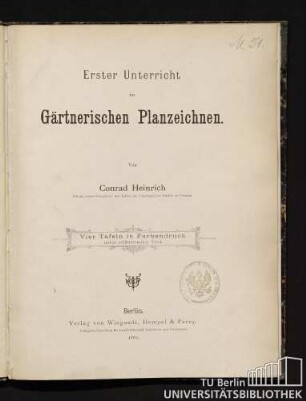 Erster Unterricht im gärtnerischen Planzeichnen