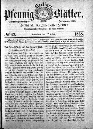 No. 42, Sonnabend, den 17. October