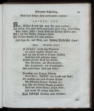 Nach dieser heiligen Rede wurde wieder musiciret: