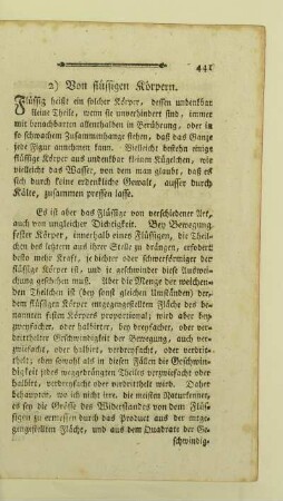 2) Von fluessigen Koerpern