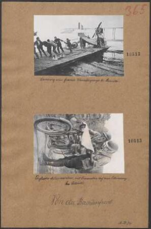 Von der Balkanfront: Landung eines französ. Wasserflugzeuges bei Saloniki