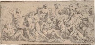 Pallas Athene unterstützt die Griechen (rechts)