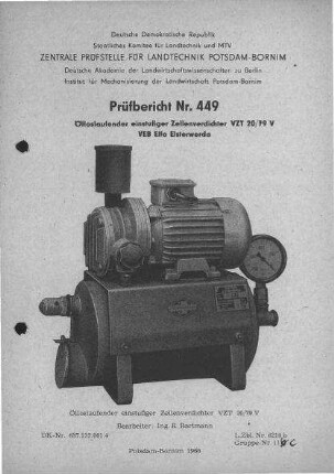Ölloslaufender Einstufiger Zellenverdichter VZT 20/79 V