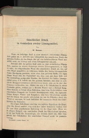 Osmotischer Druck in Gemischen zweier Lösungsmittel.