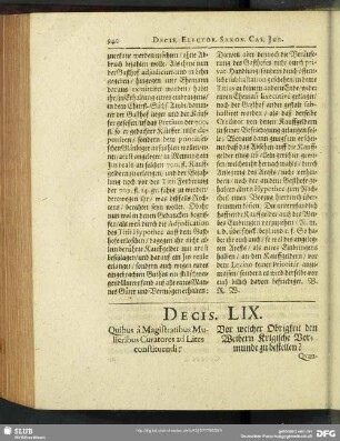 Decis. LIX. Quibus a Magistratibus Mulieribus Curatores ad Lites constituendi?