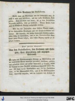 Das zweyte Kapitel