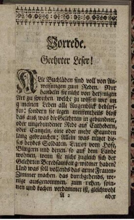 Vorrede. Geehrter Leser!